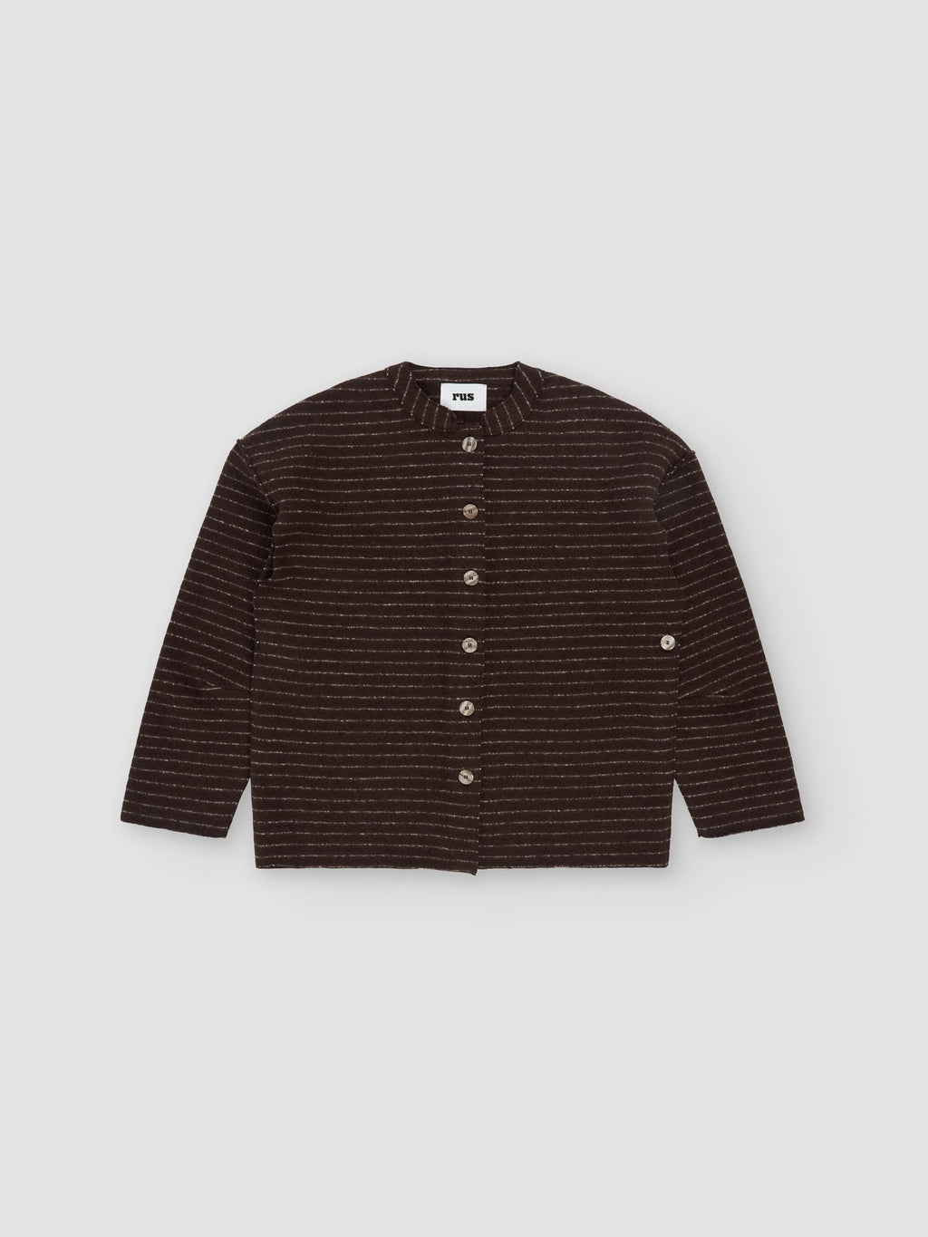 Rus Manta Cardigan - Chocolate Pinstripe