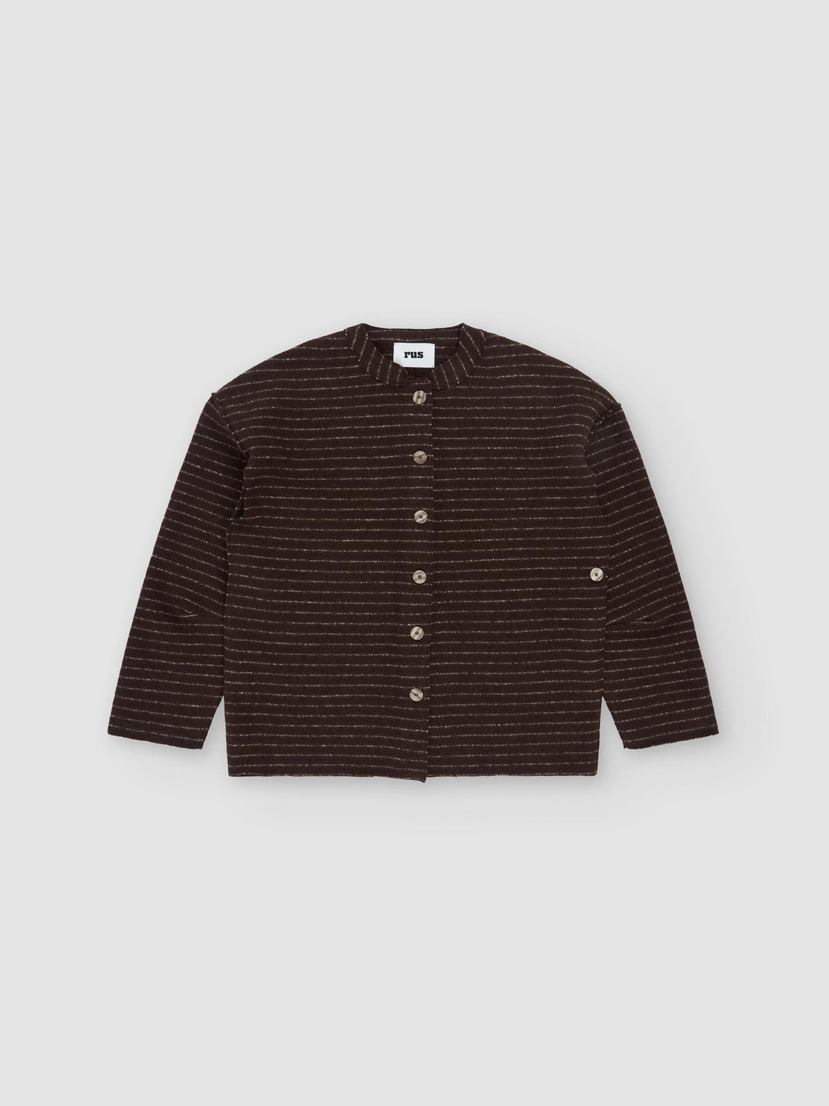 Rus Manta Cardigan - Chocolate Pinstripe