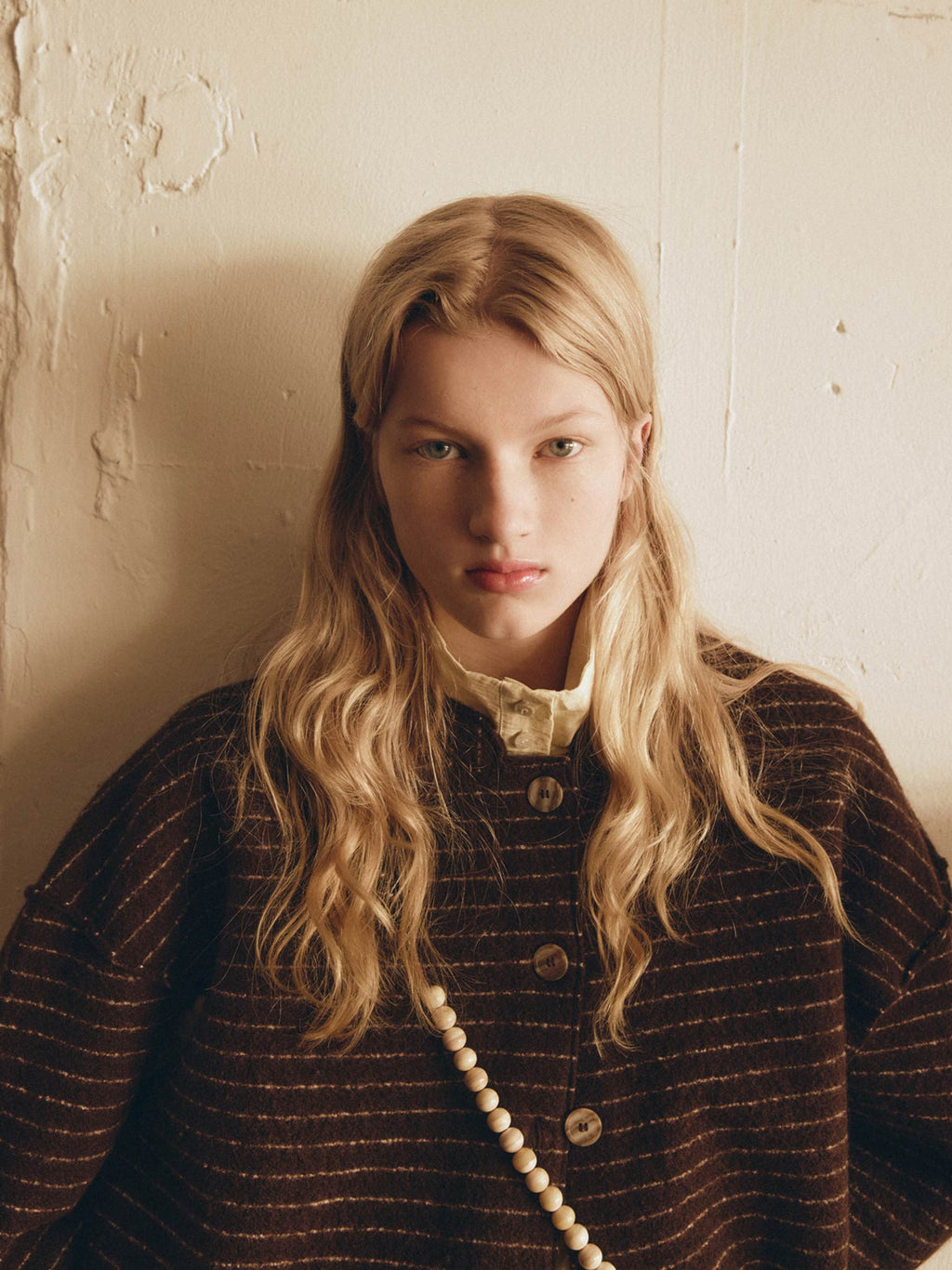 Rus Manta Cardigan - Chocolate Pinstripe