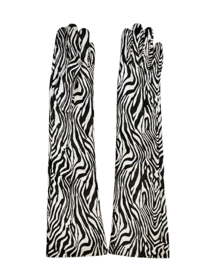 MARGARET Leather Opera Gloves | Zebra