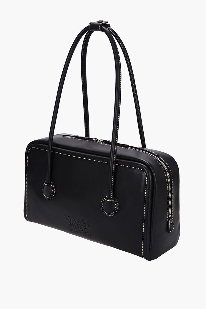 MARGESHERWOOD Small Soft Boston Handbag - Black Plain