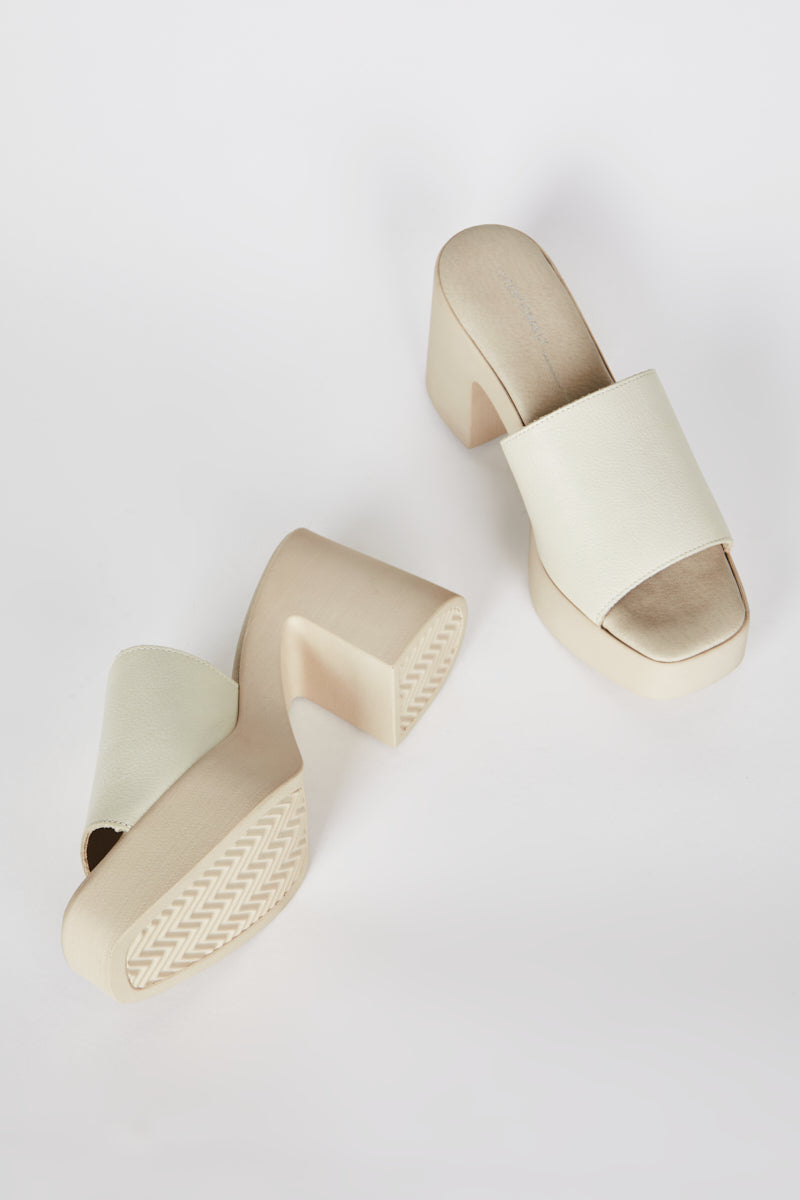 "INTENTIONALLY __________." MARY PLATFORM HEEL CREAM SOLE - CLOUDS