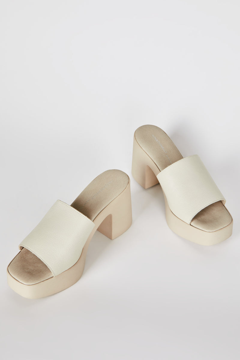 "INTENTIONALLY __________." MARY PLATFORM HEEL CREAM SOLE - CLOUDS