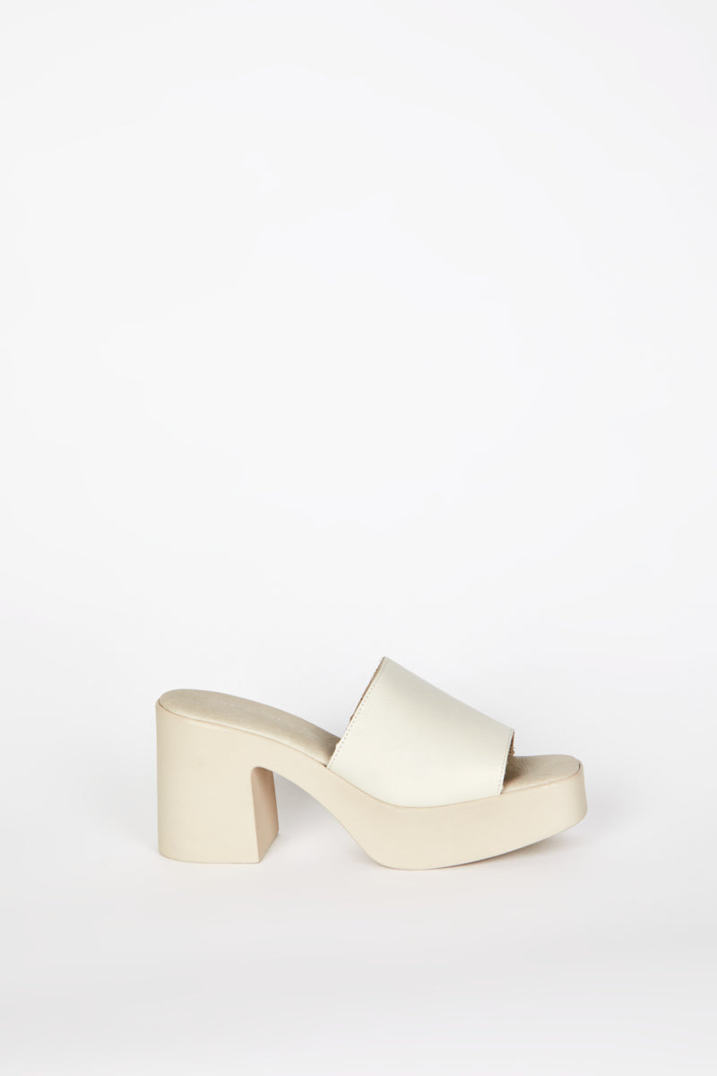 "INTENTIONALLY __________." MARY PLATFORM HEEL CREAM SOLE - CLOUDS