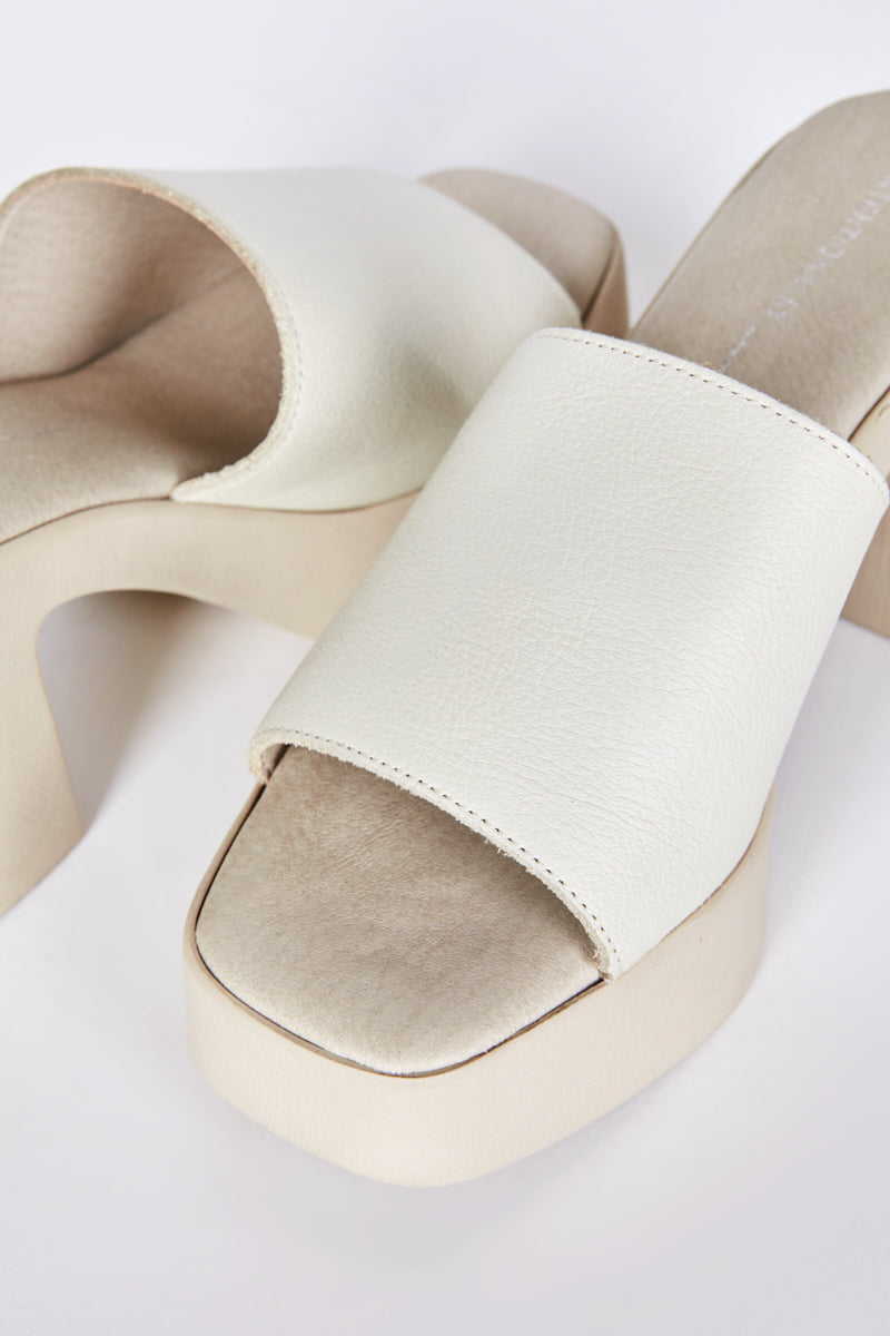 "INTENTIONALLY __________." MARY PLATFORM HEEL CREAM SOLE - CLOUDS
