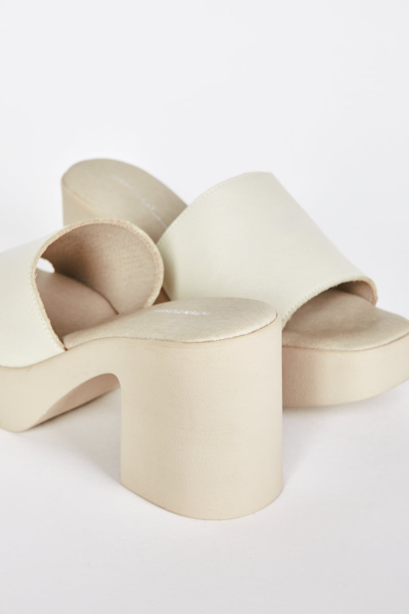 "INTENTIONALLY __________." MARY PLATFORM HEEL CREAM SOLE - CLOUDS