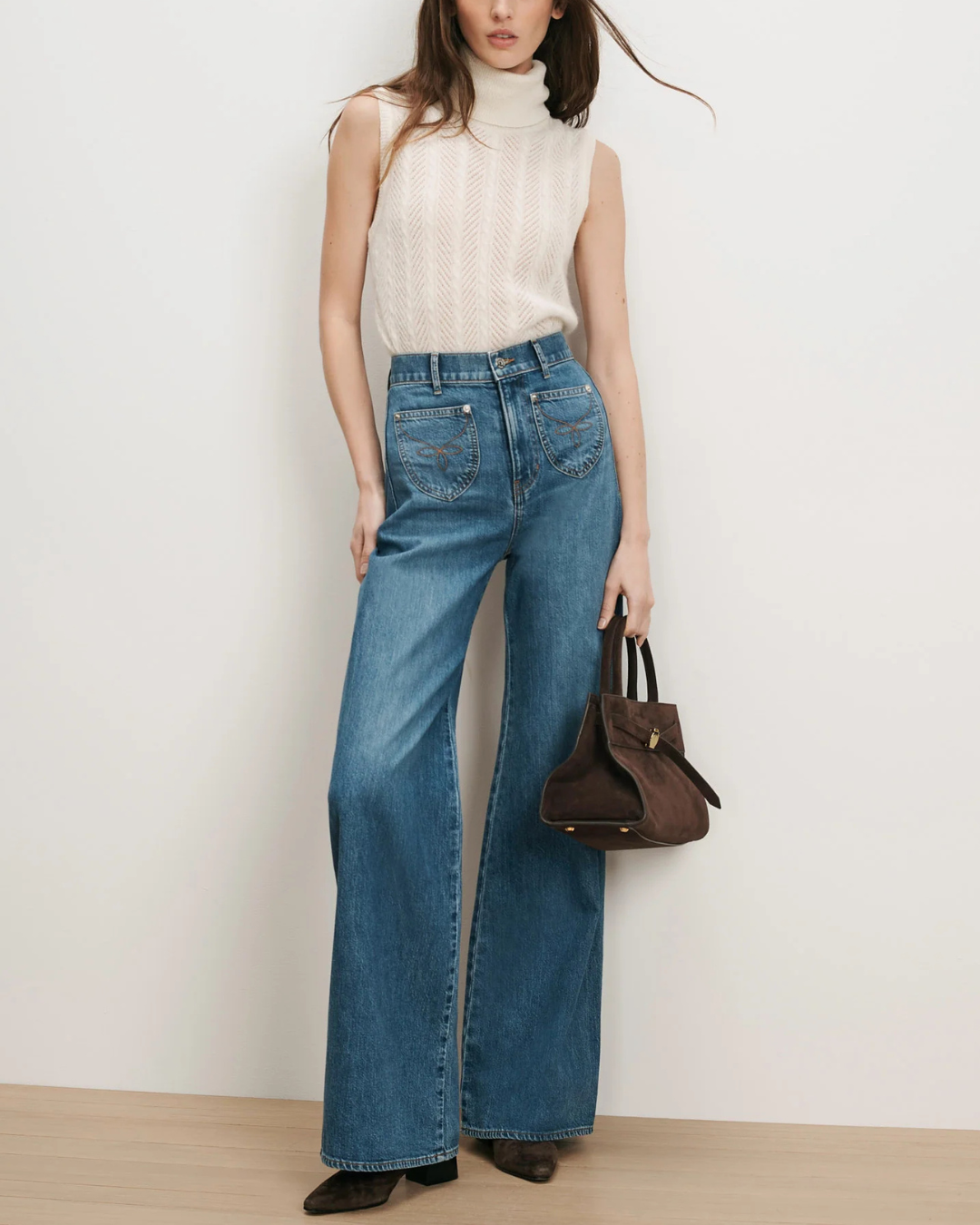 Veronica Beard Mazzy Cashmere Shell - Dove White