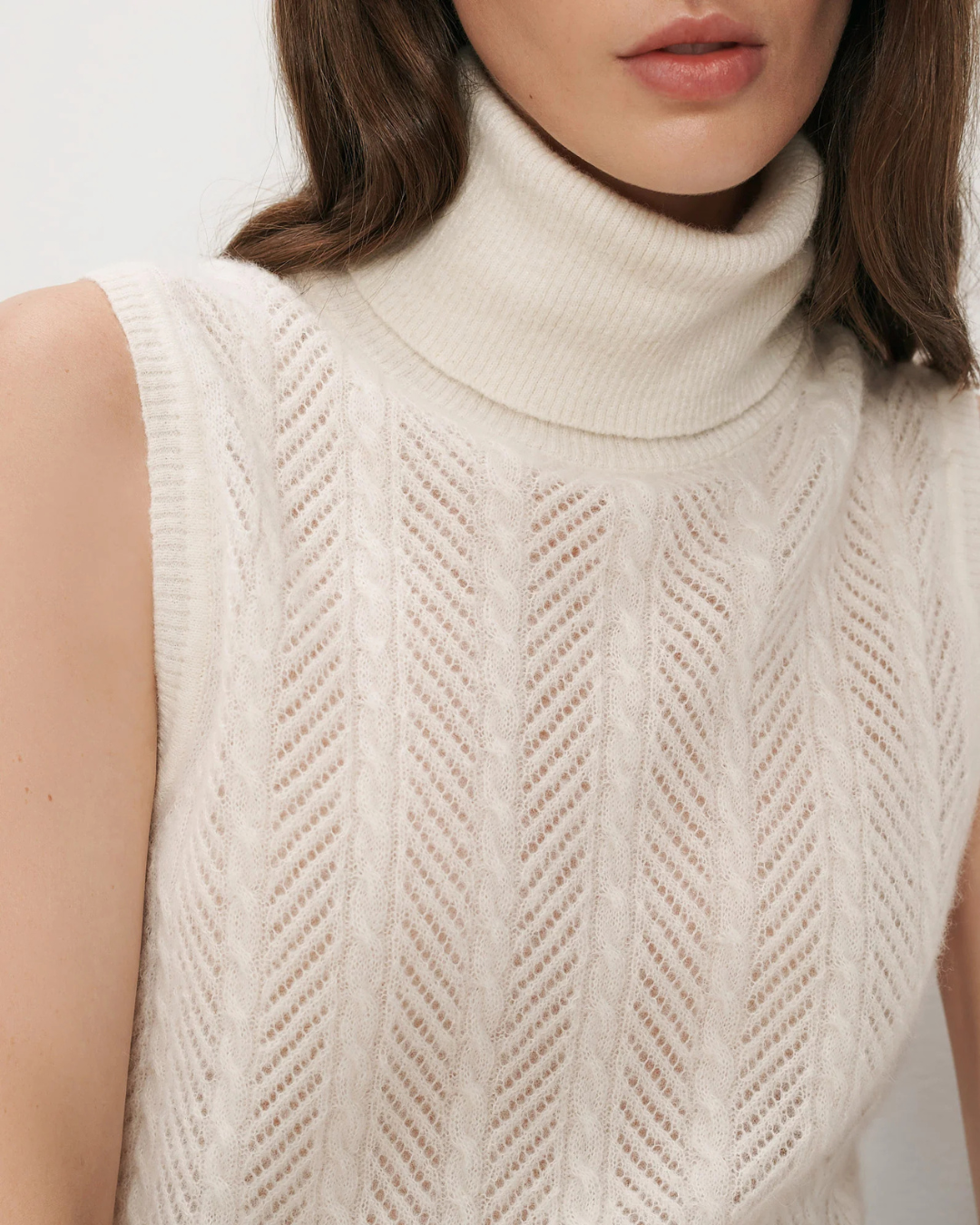 Veronica Beard Mazzy Cashmere Shell - Dove White