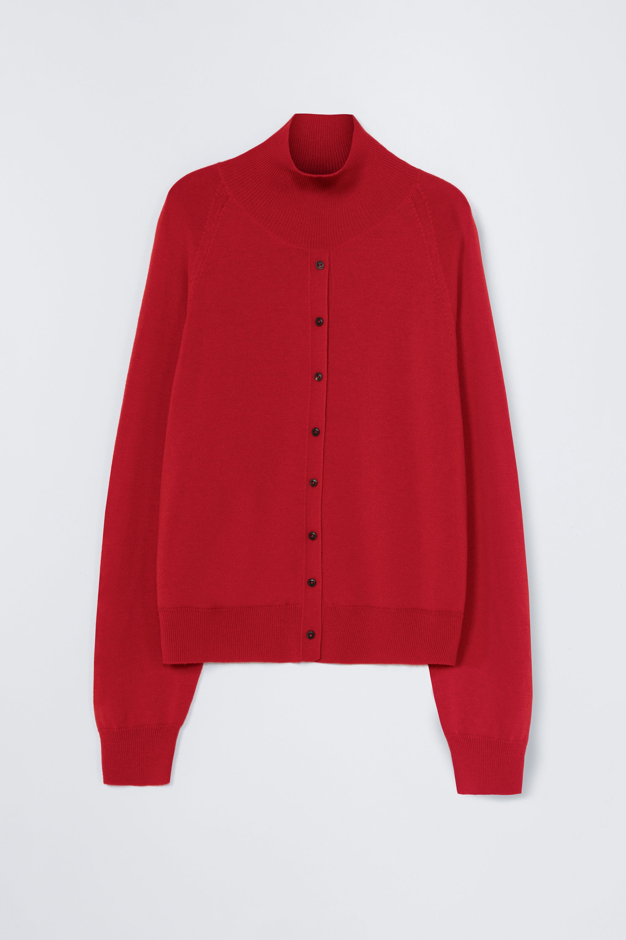 Cordera Merino Wool Button Sweater - Red