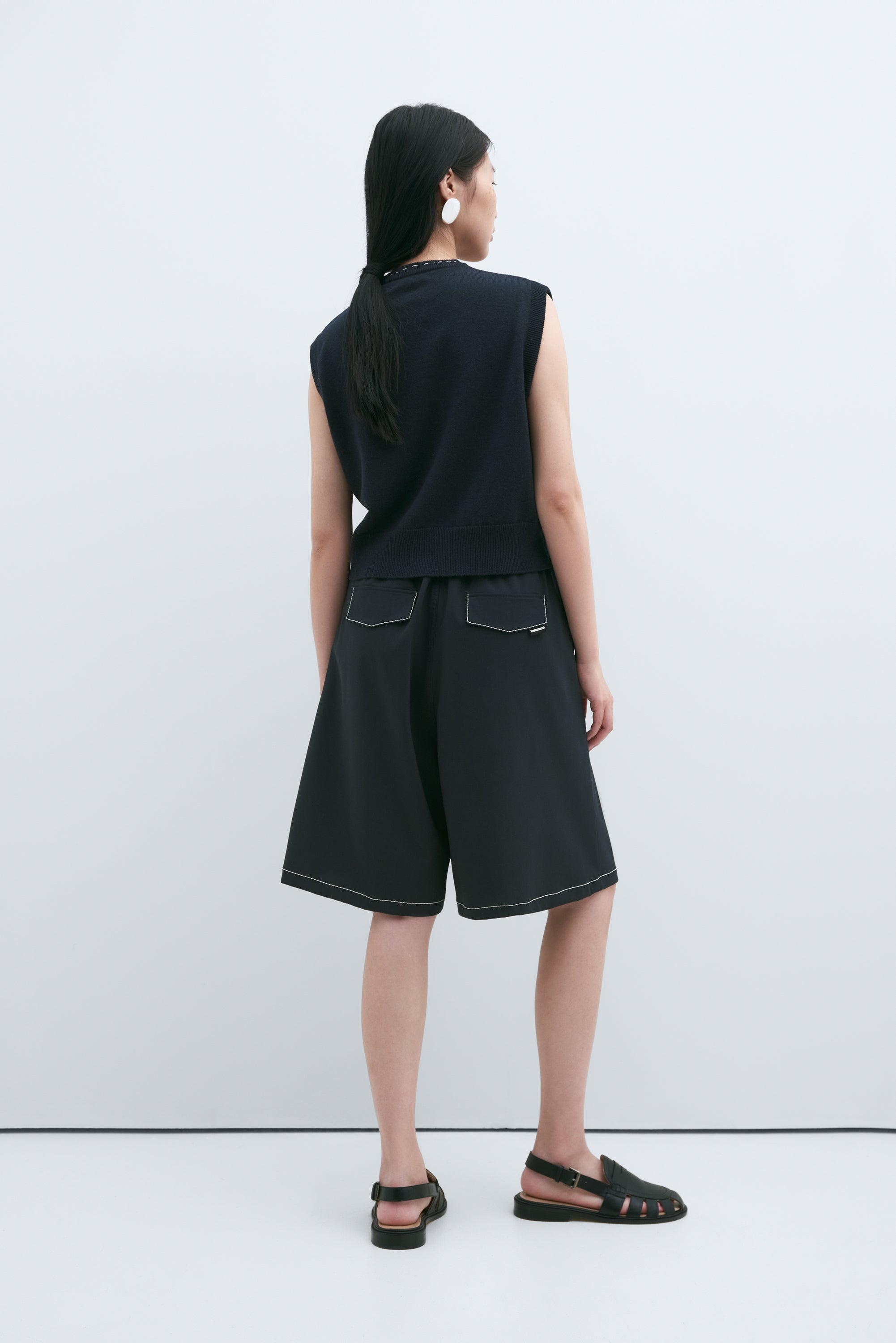 Cordera Merino Wool Stitched Waistcoat - Navy