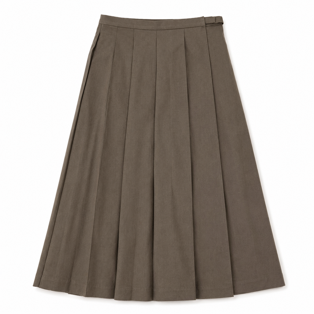 Ali Golden Midi Pleated Wrap Skirt