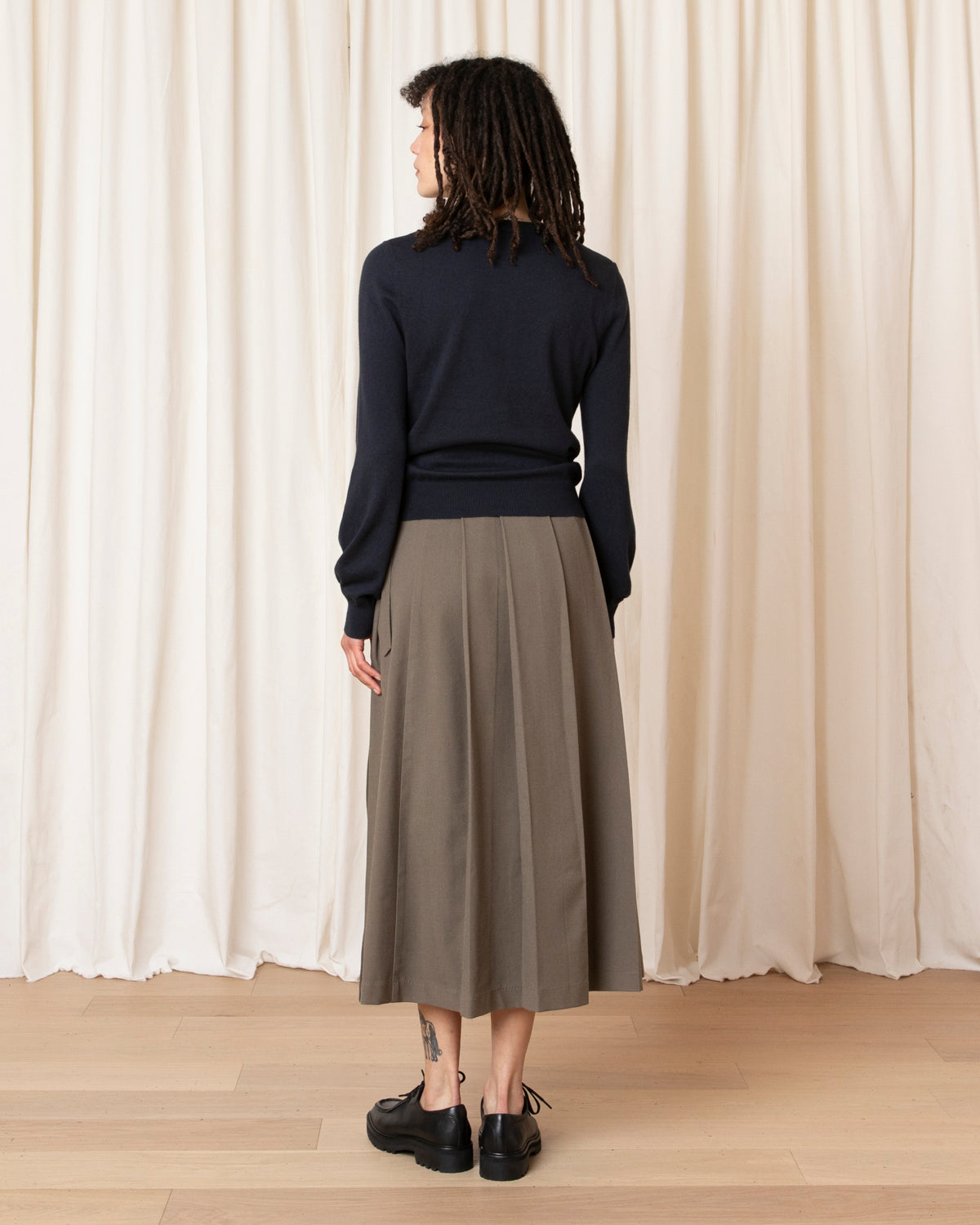 Ali Golden Midi Pleated Wrap Skirt