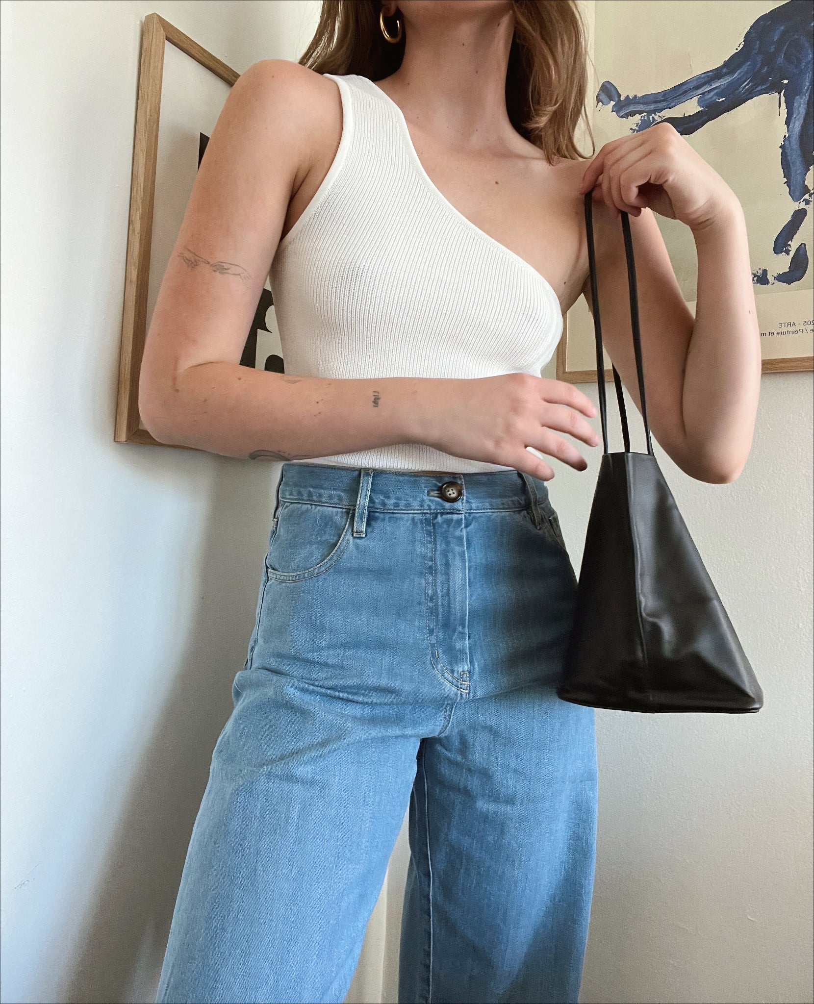 Mijeong Park One Shoulder Rib Top