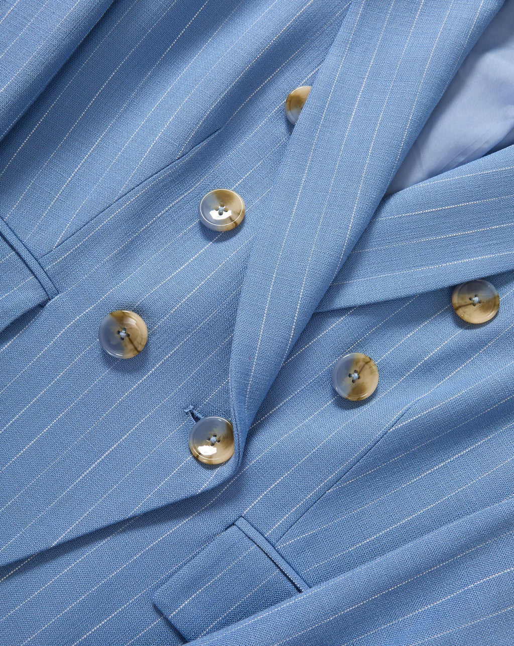 Veronica Beard Miller Pinstripe Dickey Jacket - Blue Jay/Dove White