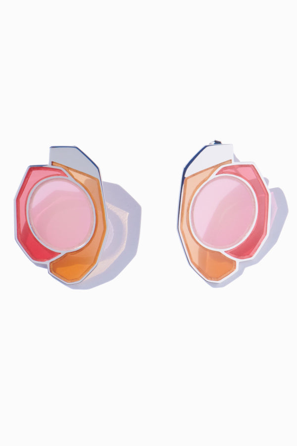 MING YU WANG Foliate Earrings - Silver/Multi