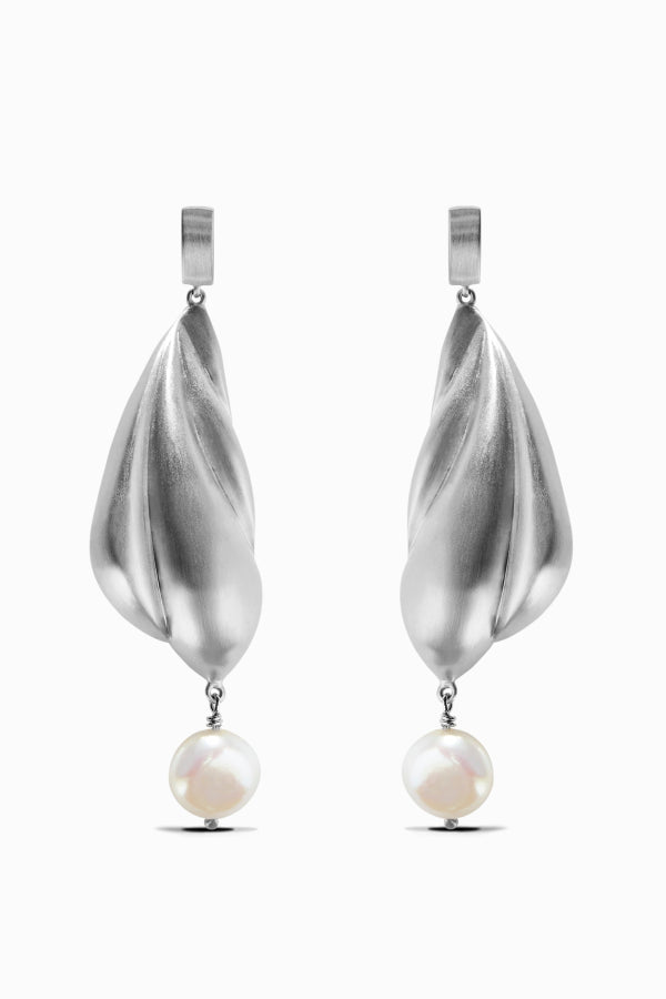 MING YU WANG Glacier Earrings - Sterling Silver/Pearl