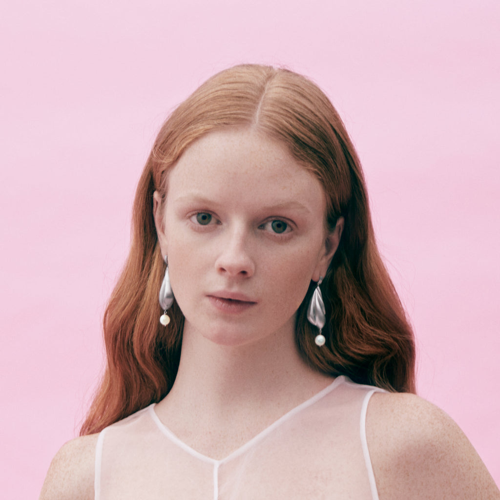 MING YU WANG Glacier Earrings - Sterling Silver/Pearl