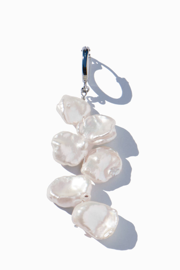 MING YU WANG Orchid Earring - RHODIUM