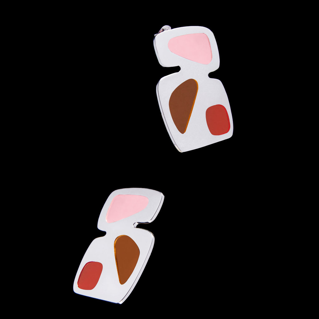 MING YU WANG Vitral Earrings - Sterling silver/Multicolored