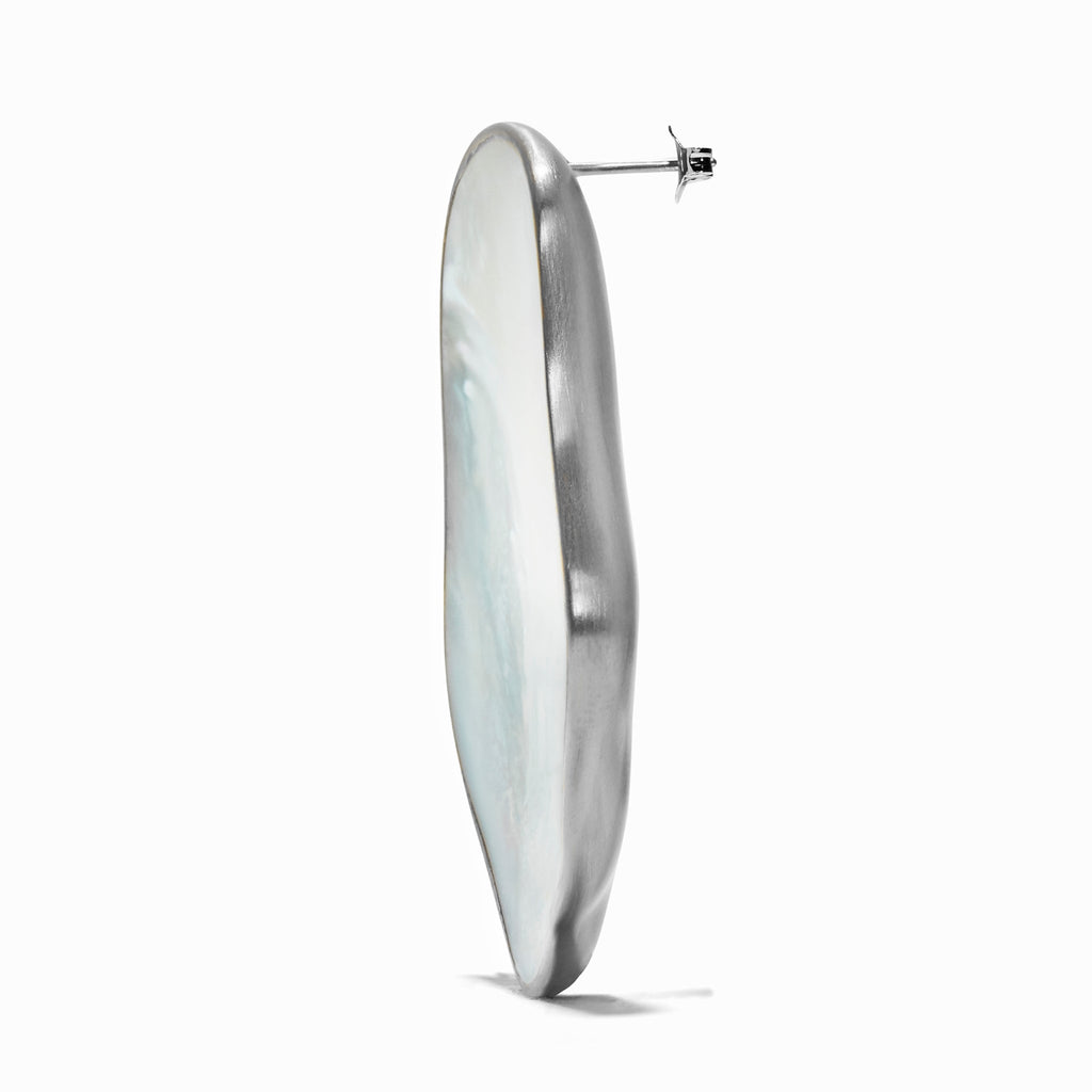 MING YU WANG Wynona Earrings - Silver/Mother of Pearl Inlay