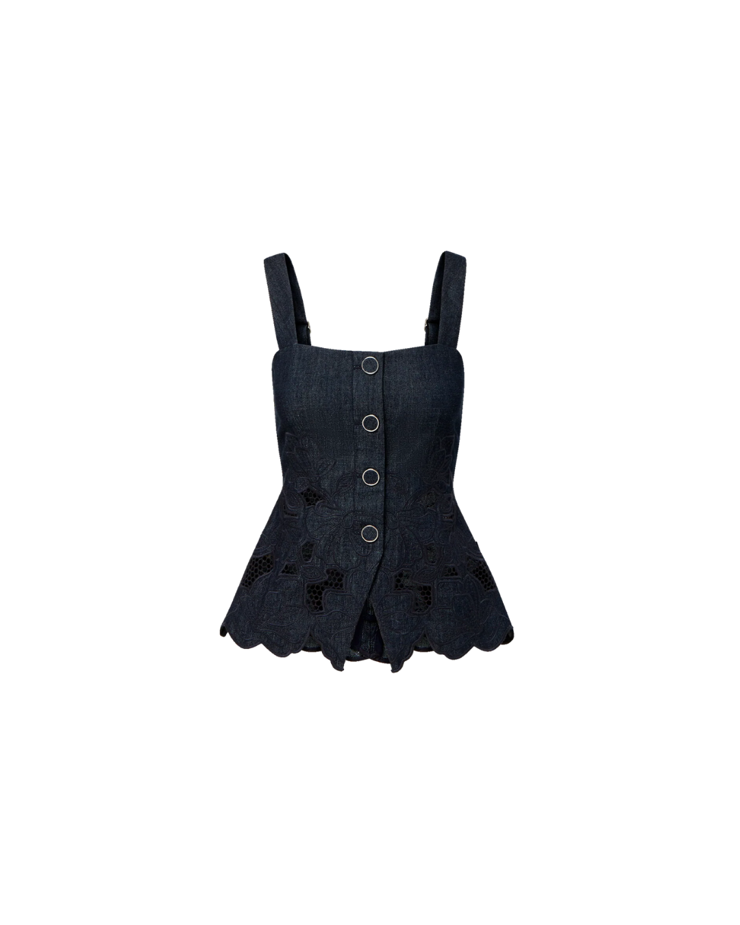 Veronica Beard Mirielle Top - Indigo Rinse