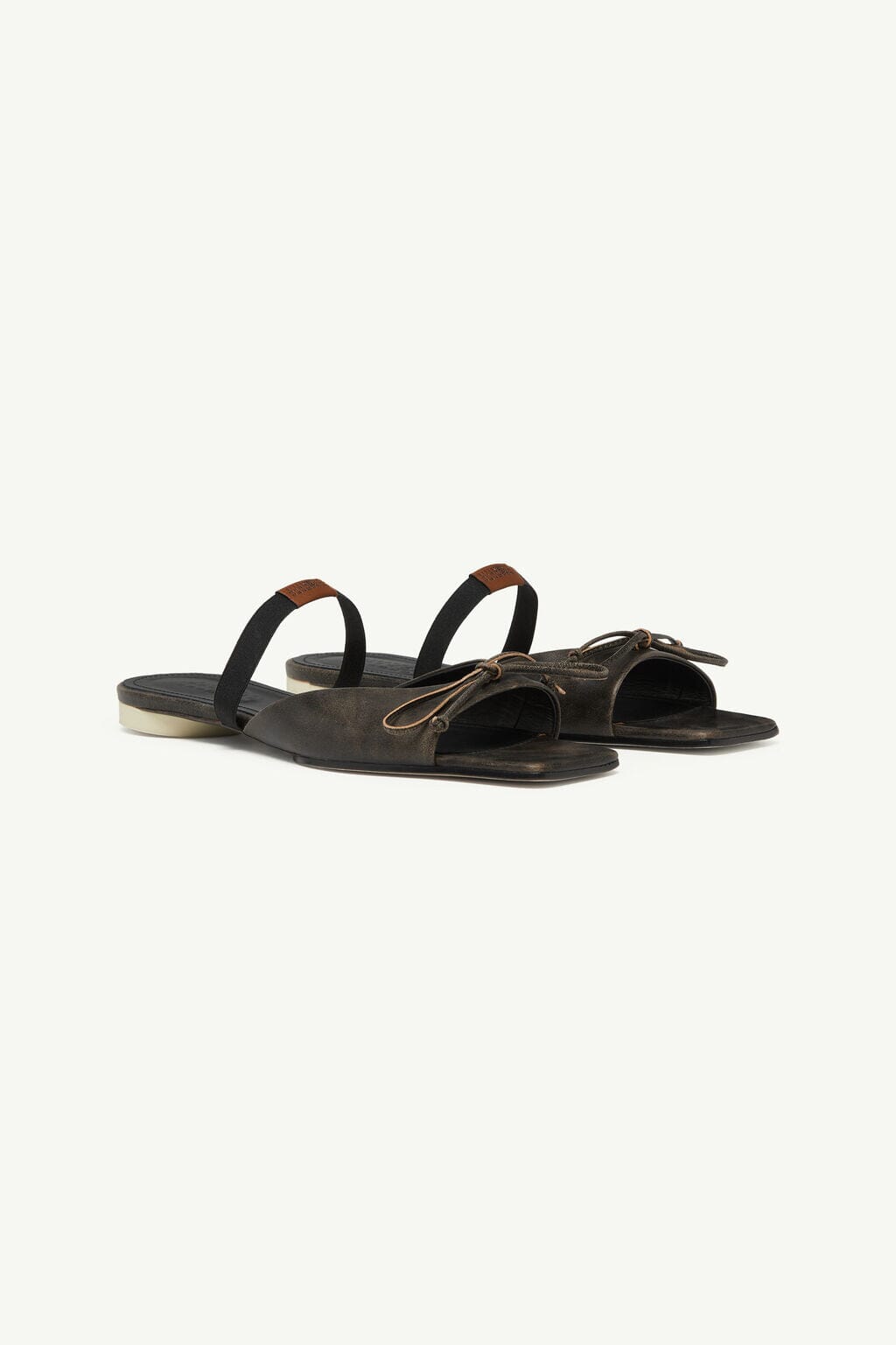 MM6 Maison Margiela Bow-Detailed Leather Slingback Shoes