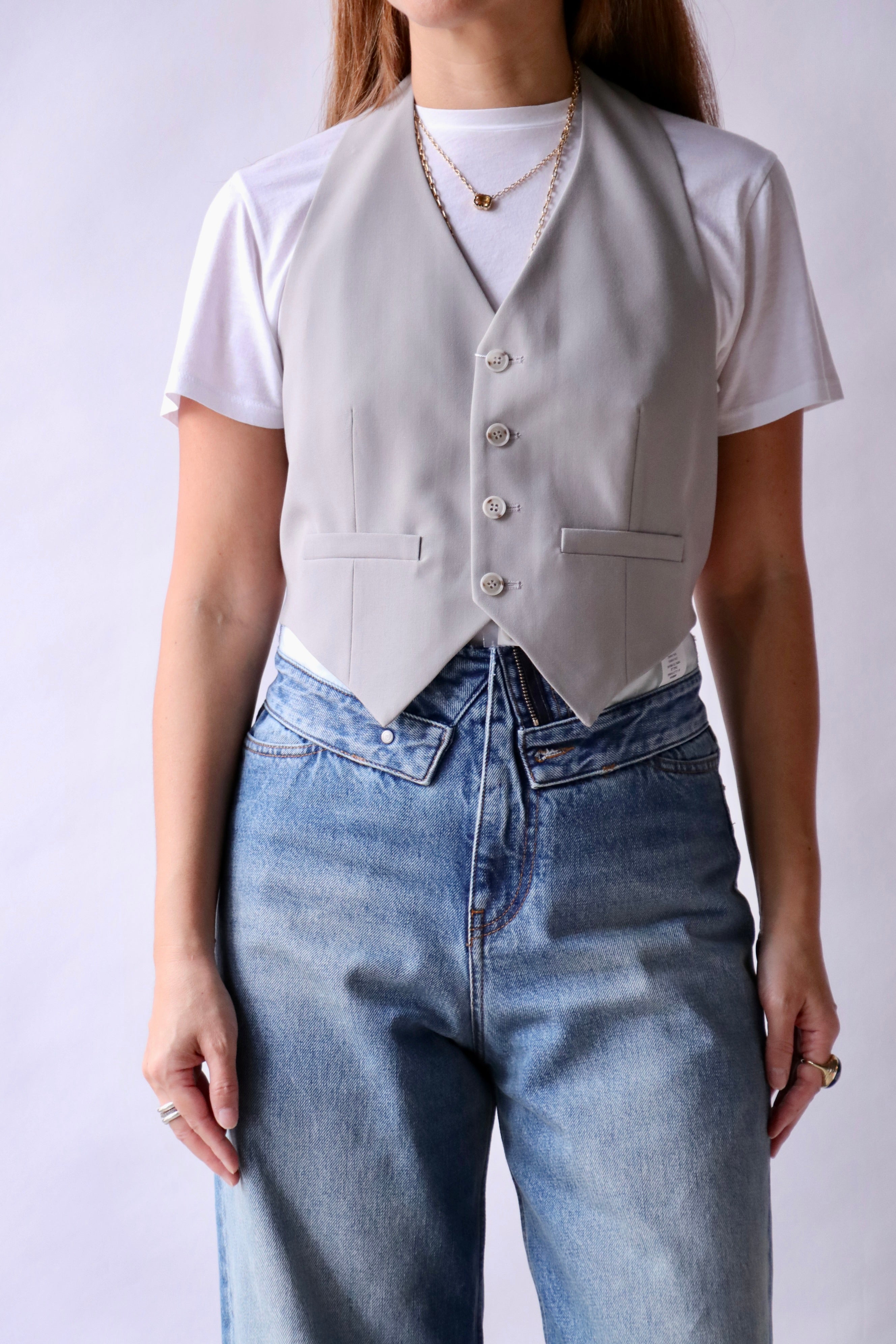 MM6 Maison Margiela Gilet Top - Pale Grey