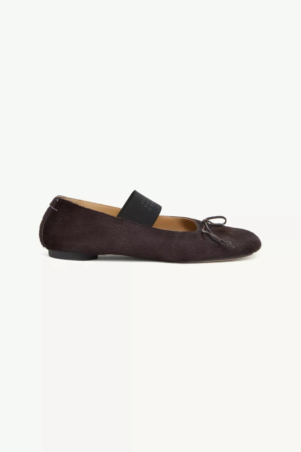 MM6 Maison Margiela Numeric Elastic Ballerinas in Pony Hair