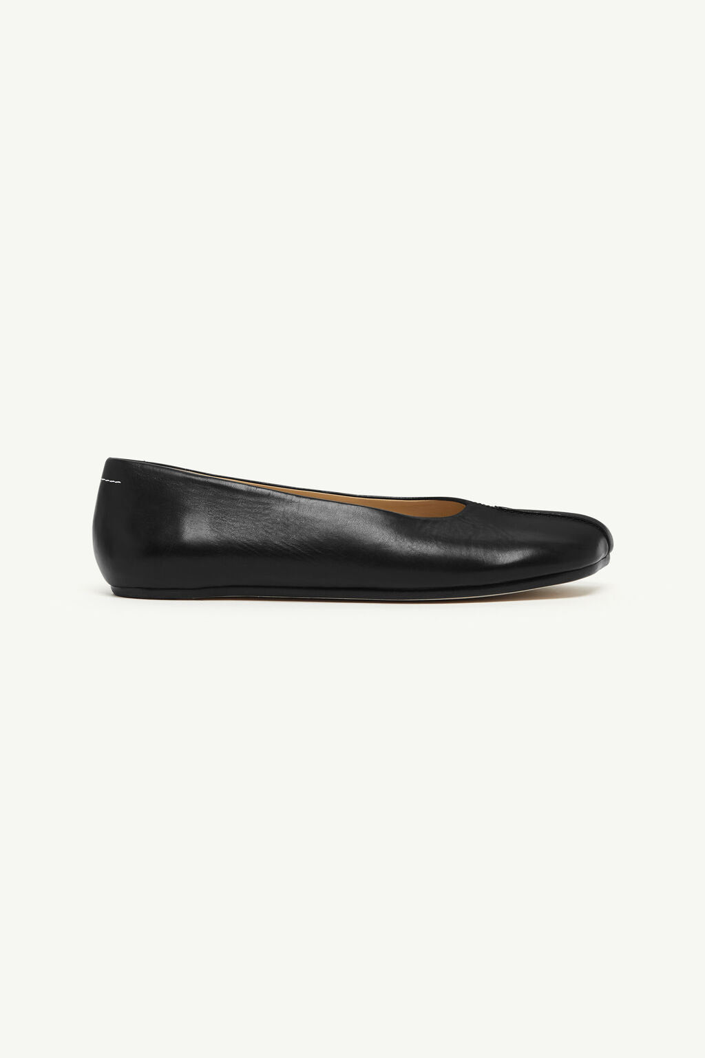 MM6 Maison Margiela Stitch-out Leather Ballerinas - Black