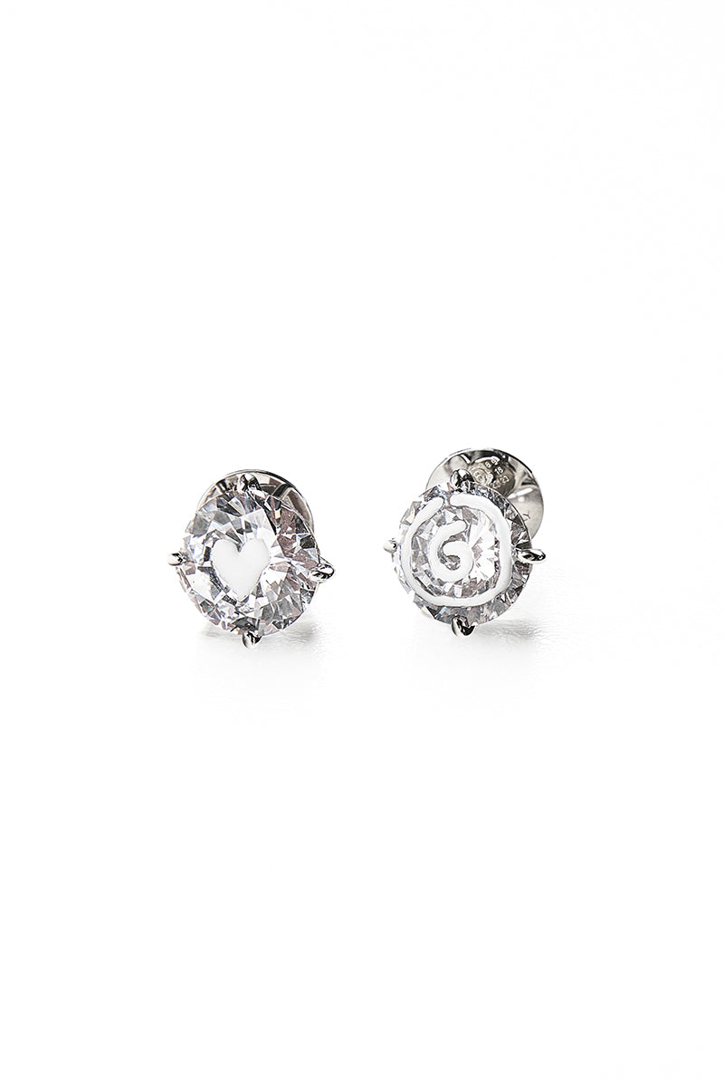 MM6 Maison Margiela White Paint Earrings - White