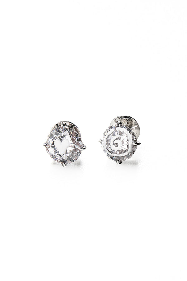 MM6 Maison Margiela White Paint Earrings - White