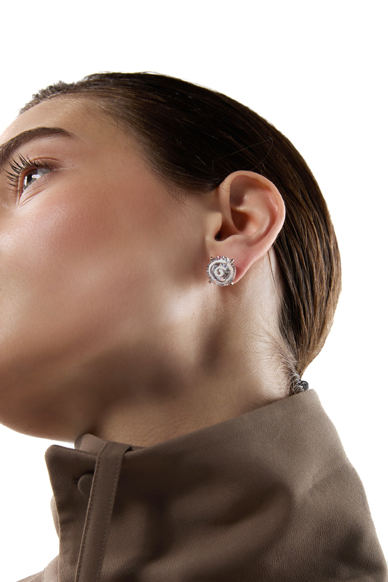 MM6 Maison Margiela White Paint Earrings - White