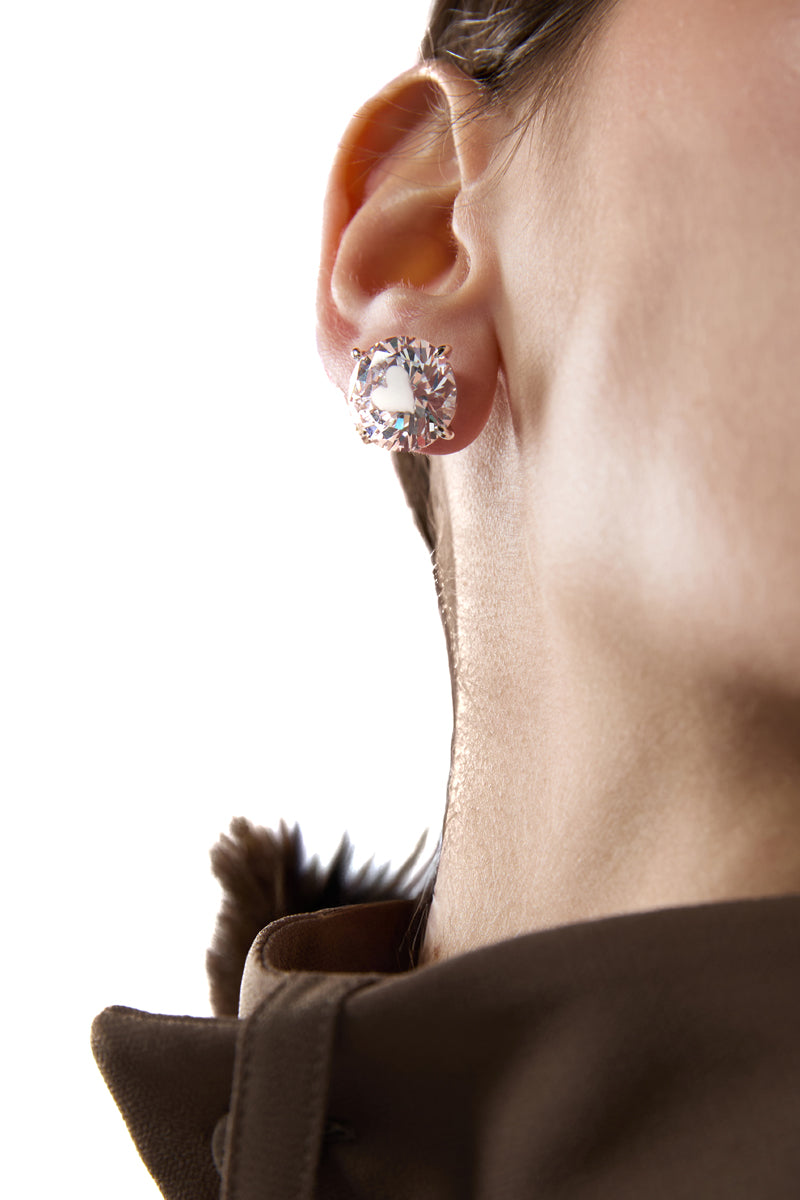 MM6 Maison Margiela White Paint Earrings - White