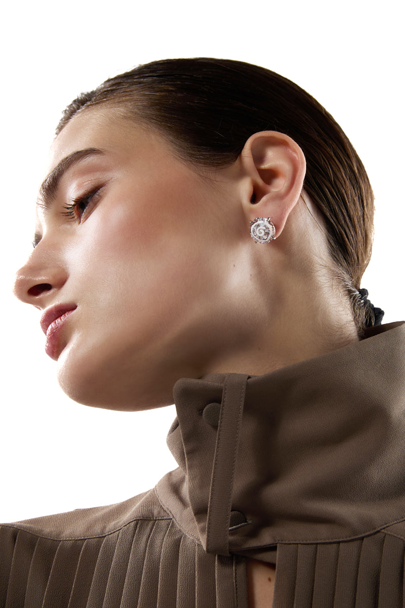 MM6 Maison Margiela White Paint Earrings - White