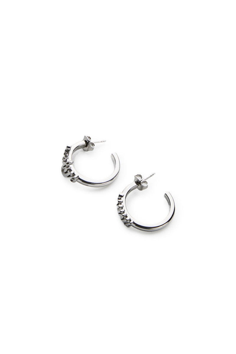 MM6 Maison Margiela Logo Hoop Earrings