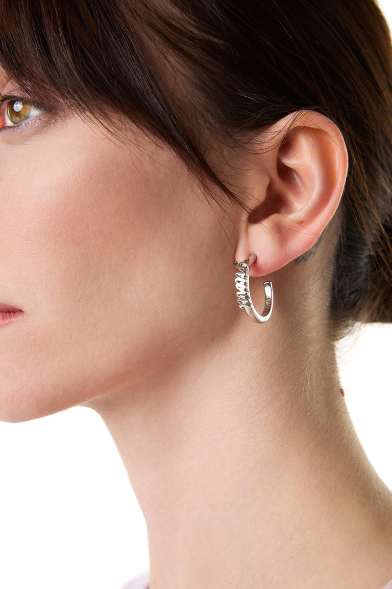 MM6 Maison Margiela Logo Hoop Earrings