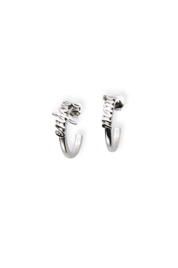 MM6 Maison Margiela Logo Hoop Earrings