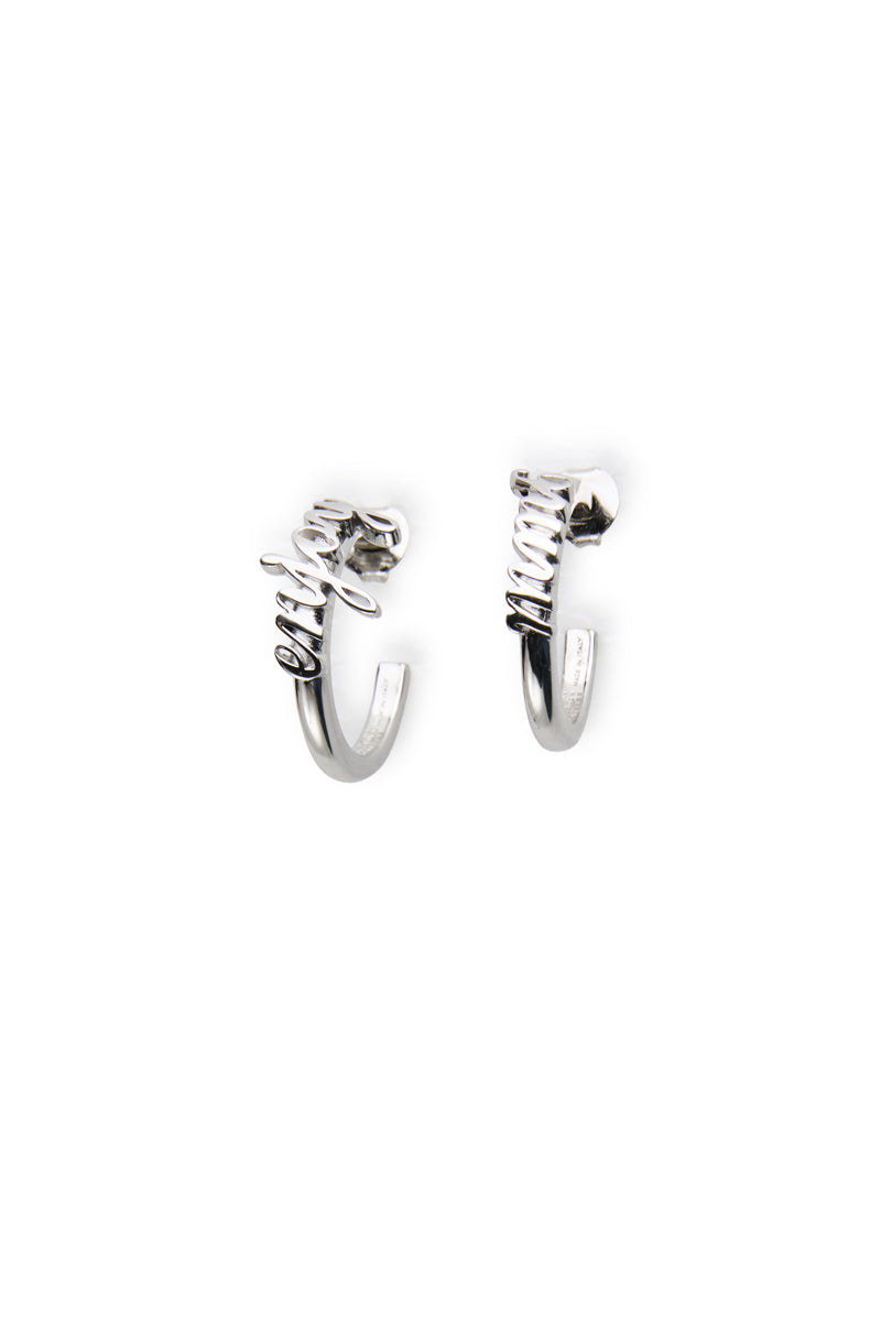 MM6 Maison Margiela Logo Hoop Earrings