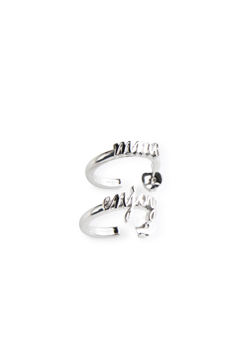 MM6 Maison Margiela Logo Hoop Earrings