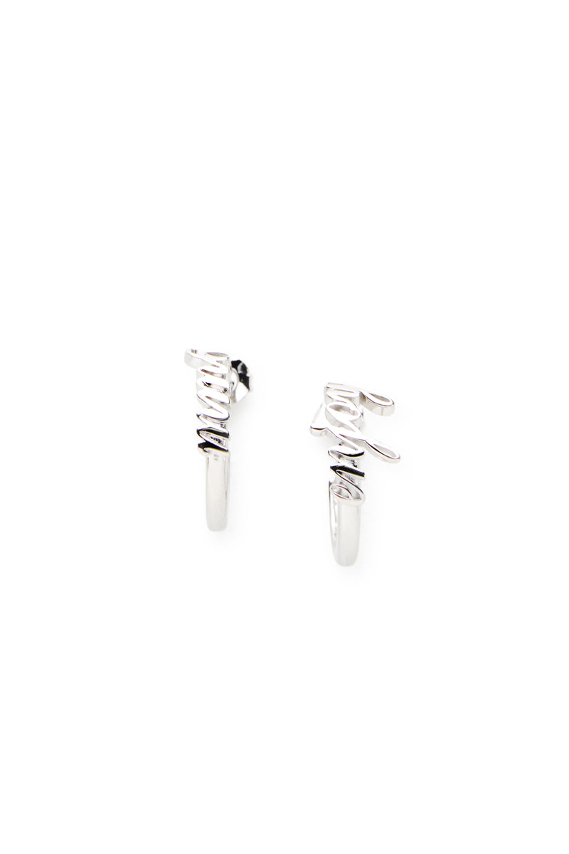 MM6 Maison Margiela Logo Hoop Earrings
