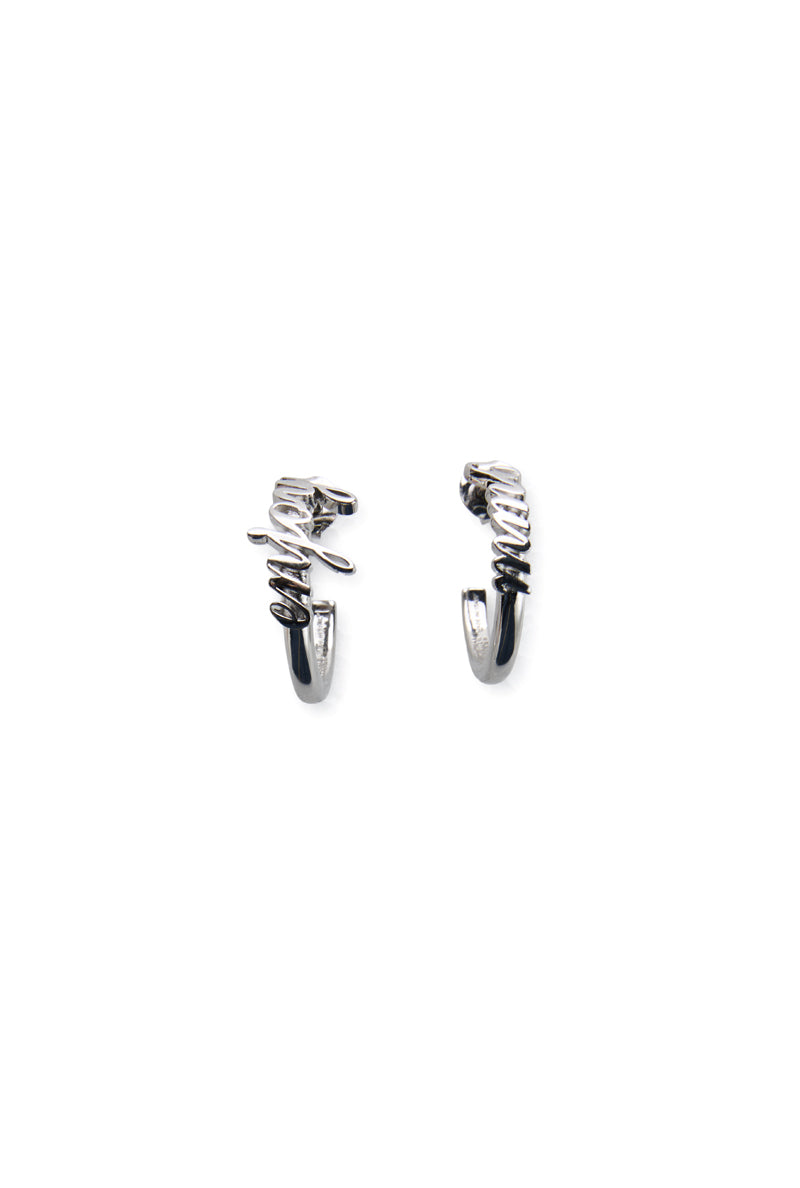 MM6 Maison Margiela Logo Hoop Earrings