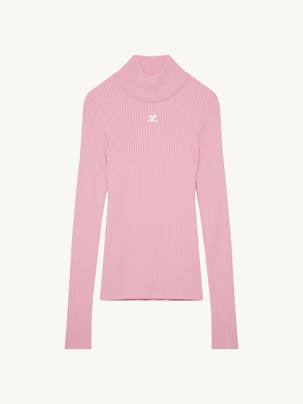 COURREGES Mockneck Rib Knit Sweater