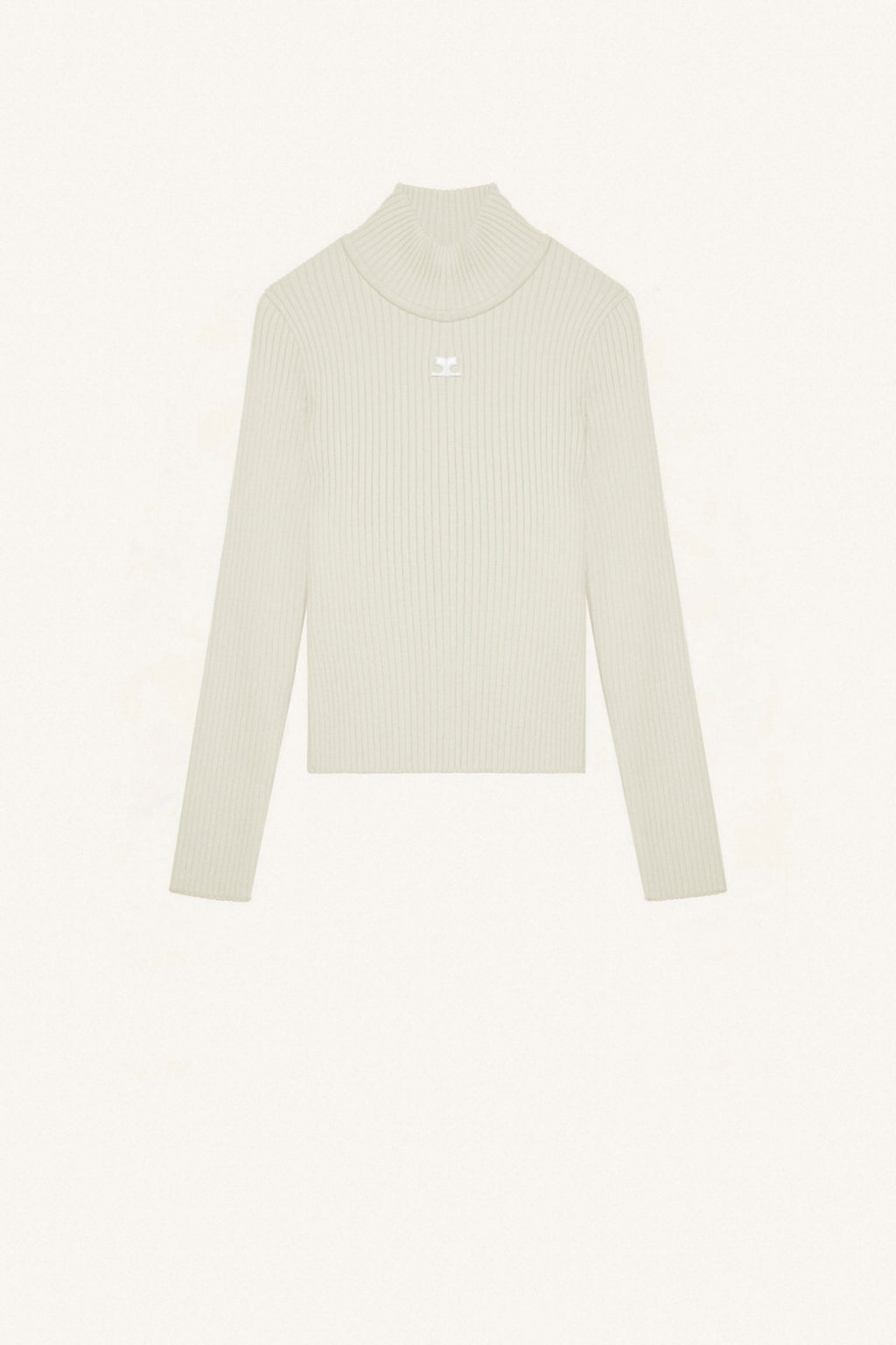 COURREGES Mockneck Rib Knit Sweater
