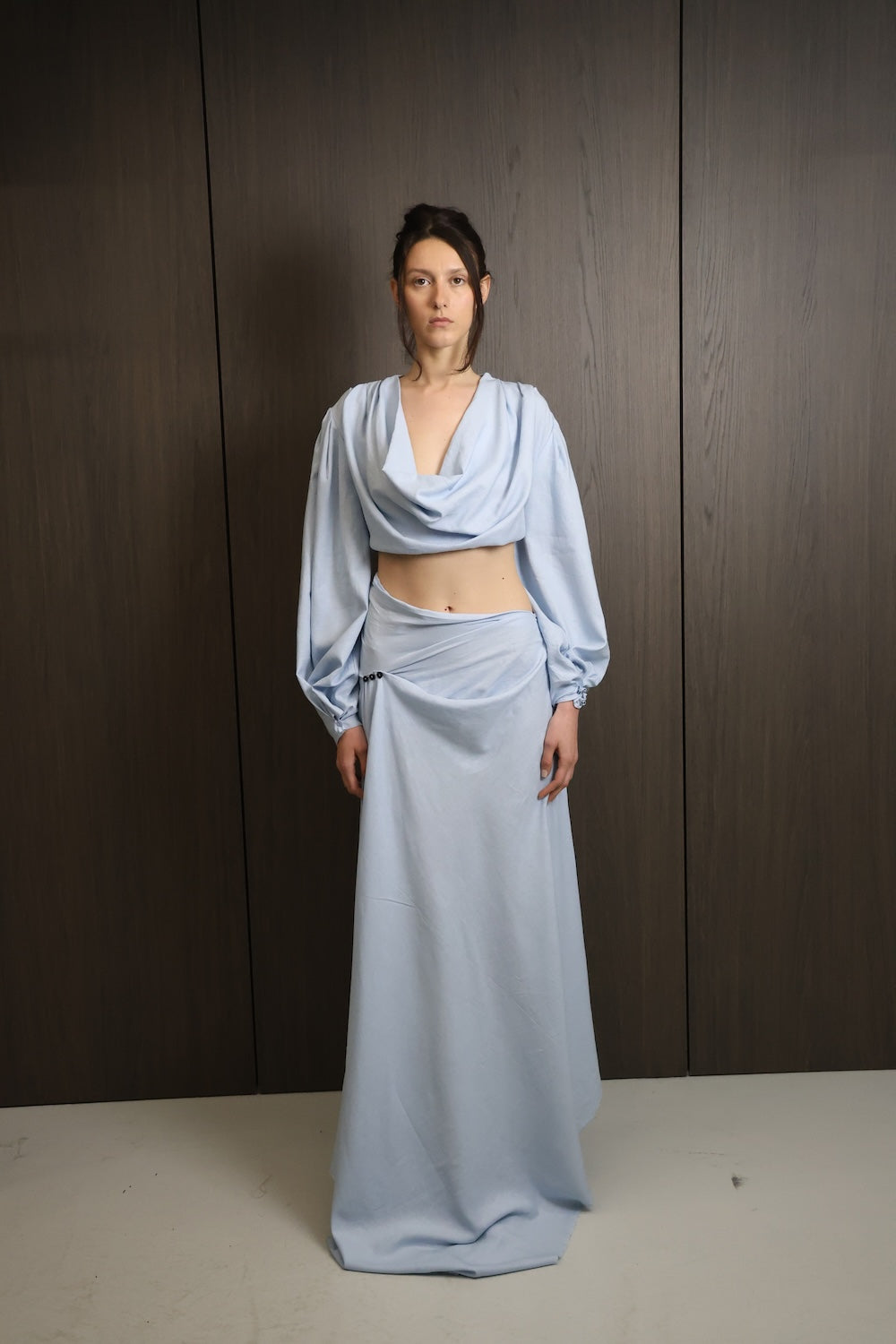 MAET Moren Linen Maxi Skirt - Light Blue
