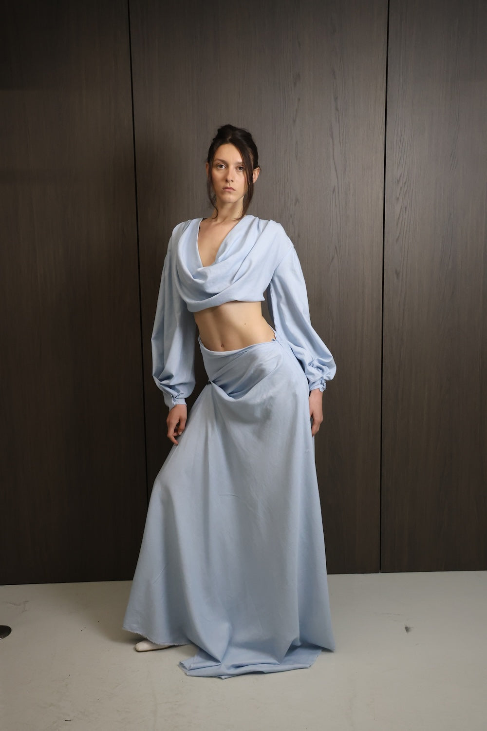MAET Moren Linen Maxi Skirt - Light Blue