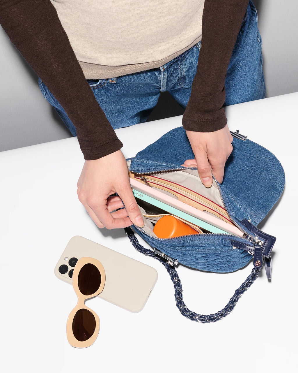 MZ Wallace Crosby Lock Saddle Crossbody