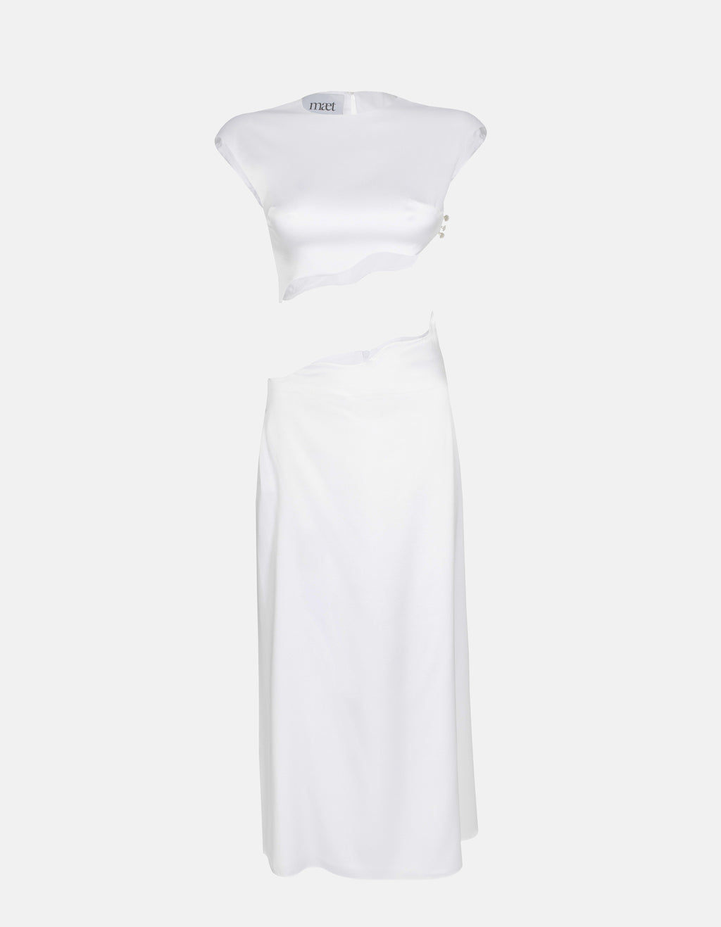 Maet Rhea Silk Skirt Set - White