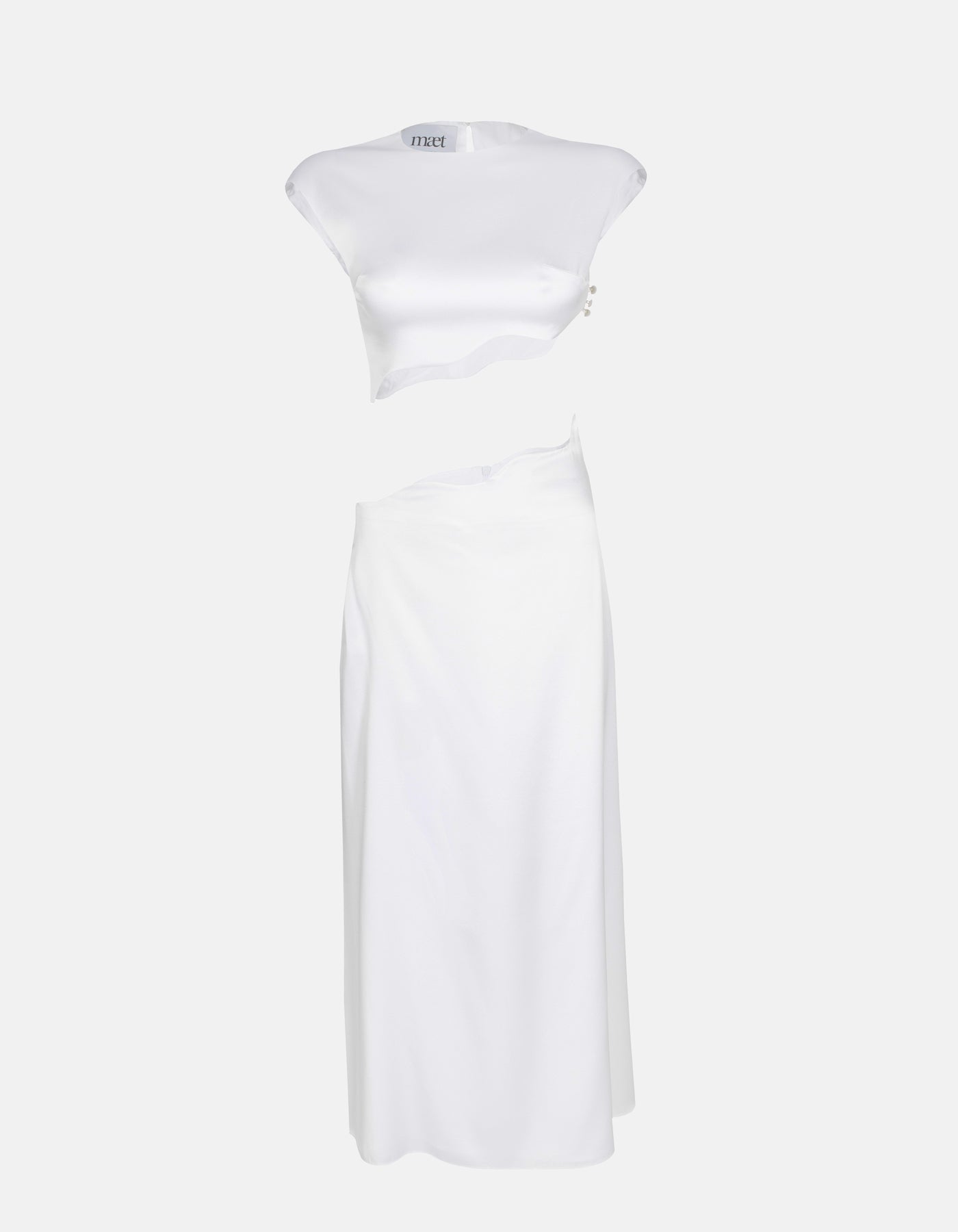 Maet Rhea Silk Skirt Set - White