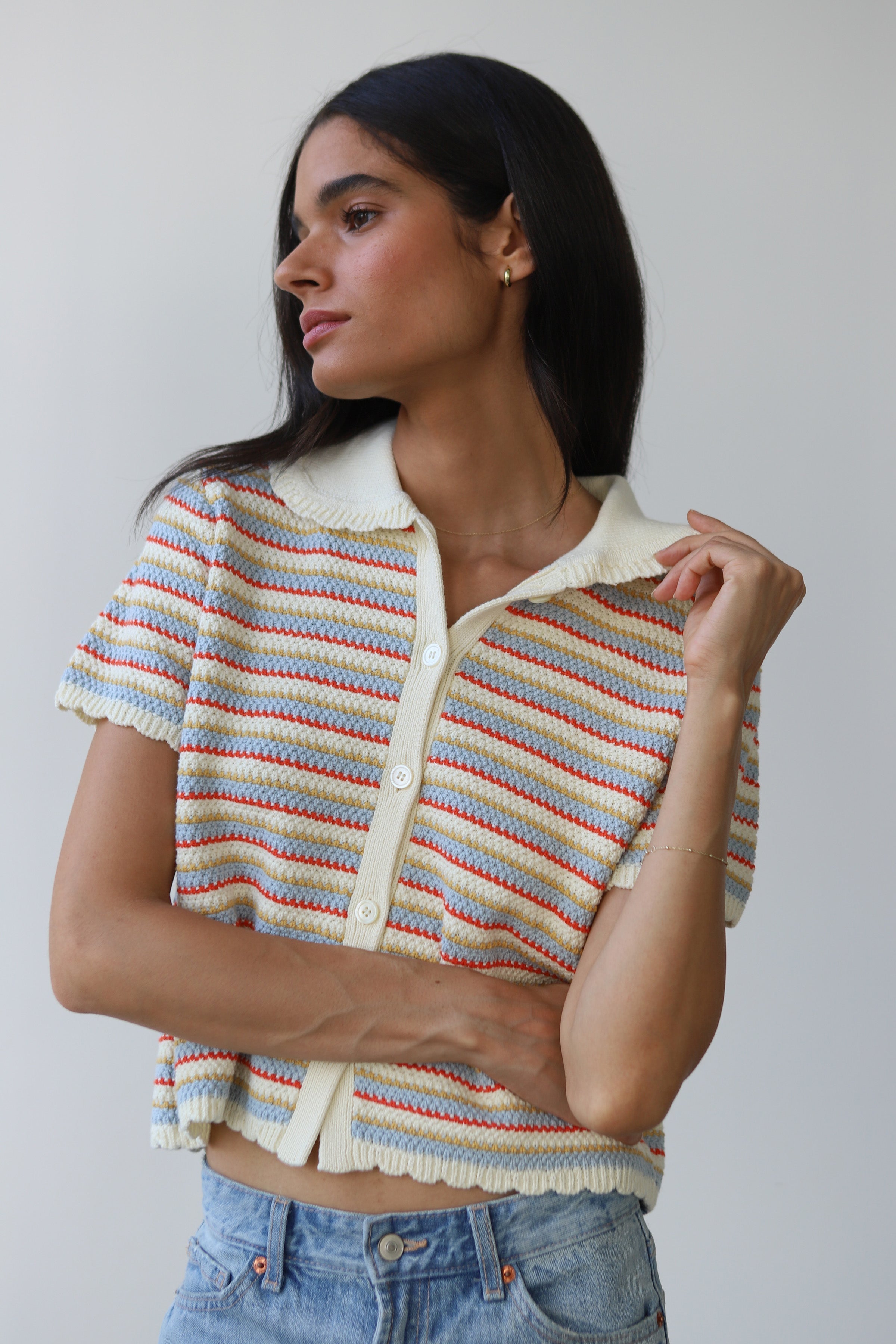 Callahan Knitwear Mai Crochet Polo
