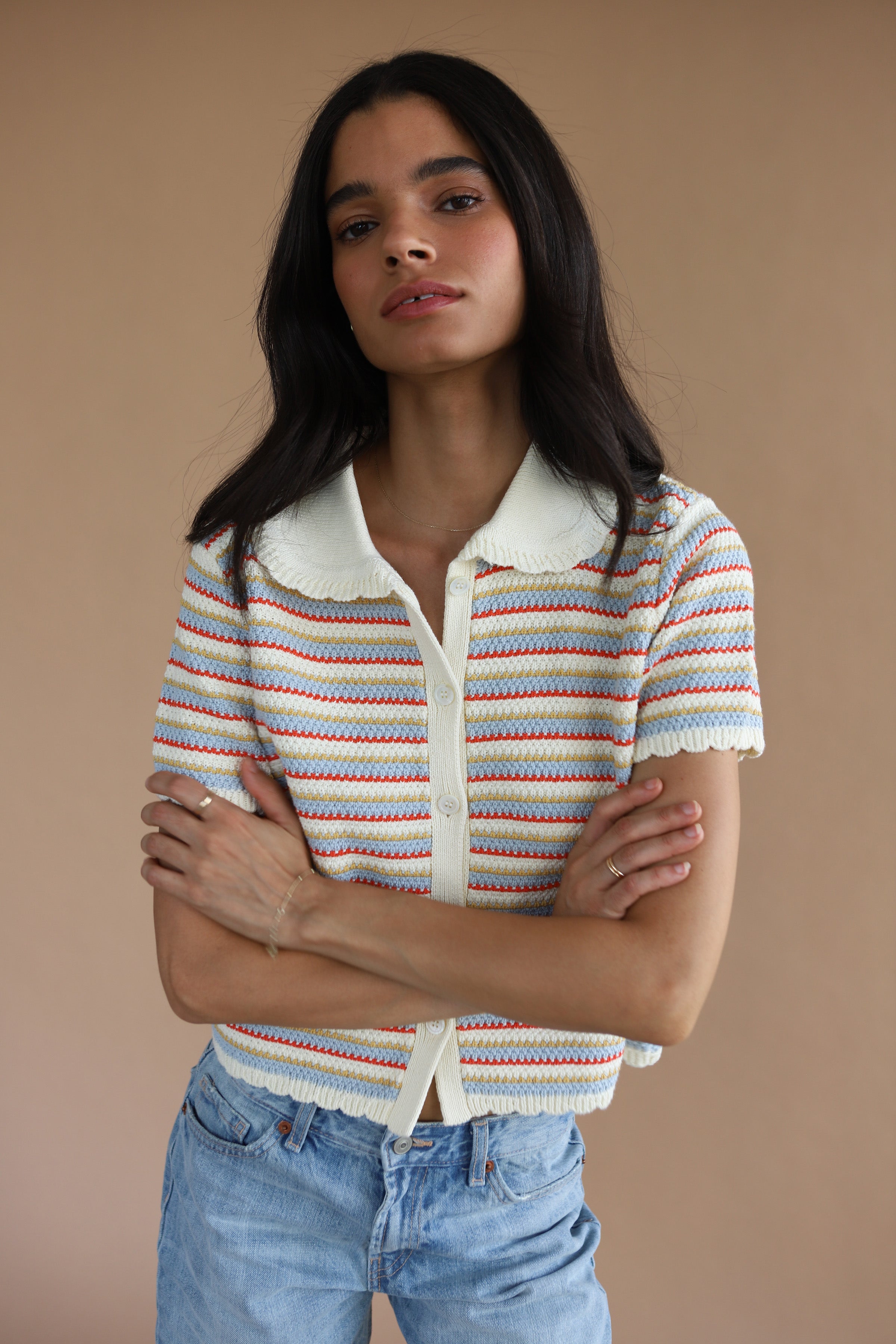 Callahan Knitwear Mai Crochet Polo